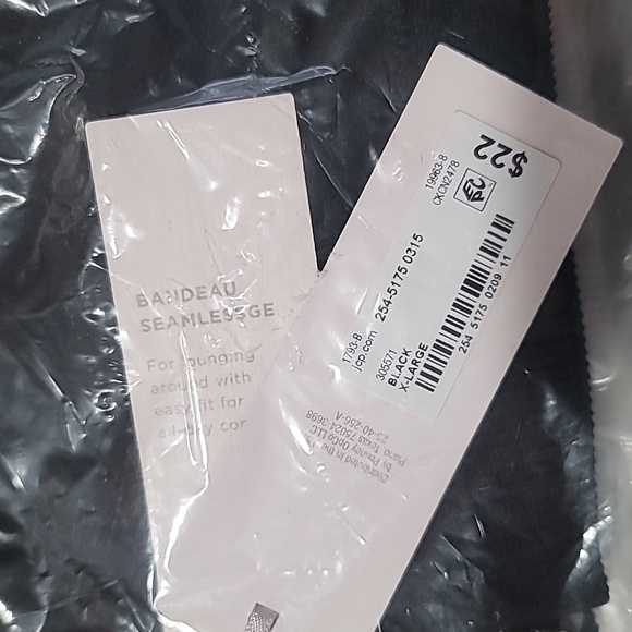 Set of 3 Bandeau Bras. Size XL. White, 1 Tan, 1 Black (Black, new, never worn) - Picture 3 of 8